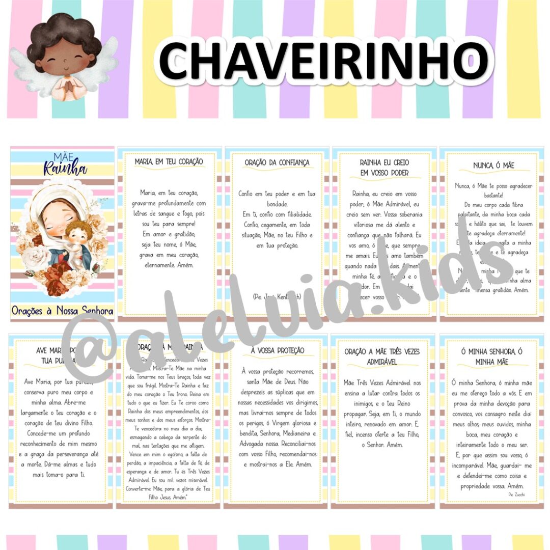 LEMBRANÇA PARA O DIA DAS MÃES - CHAVEIRINHO  ORAÇÕES À NOSSA SENHORA