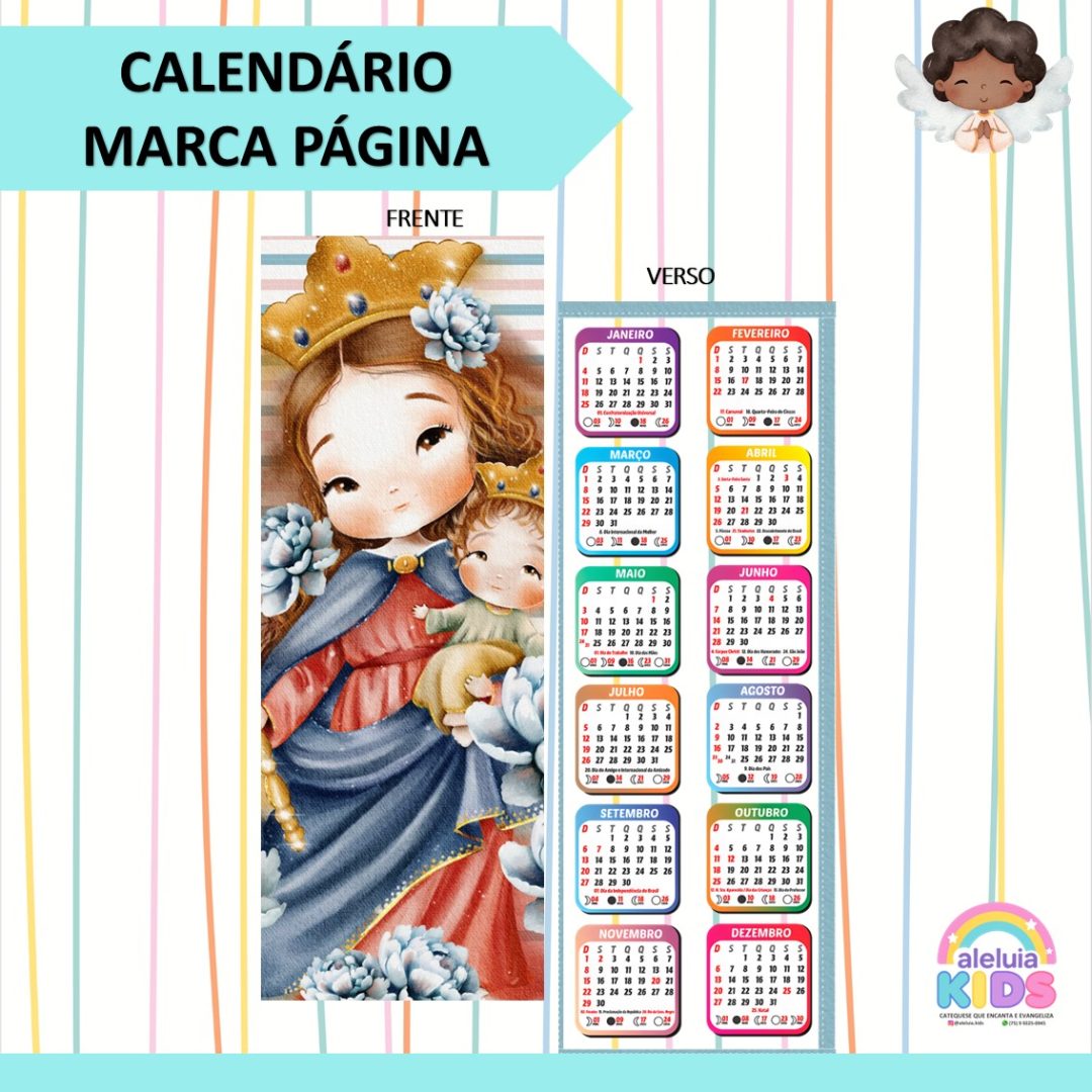 CALENDÁRIO/MARCA PÁGINA NOSSA SENHORA AUXILIADORA