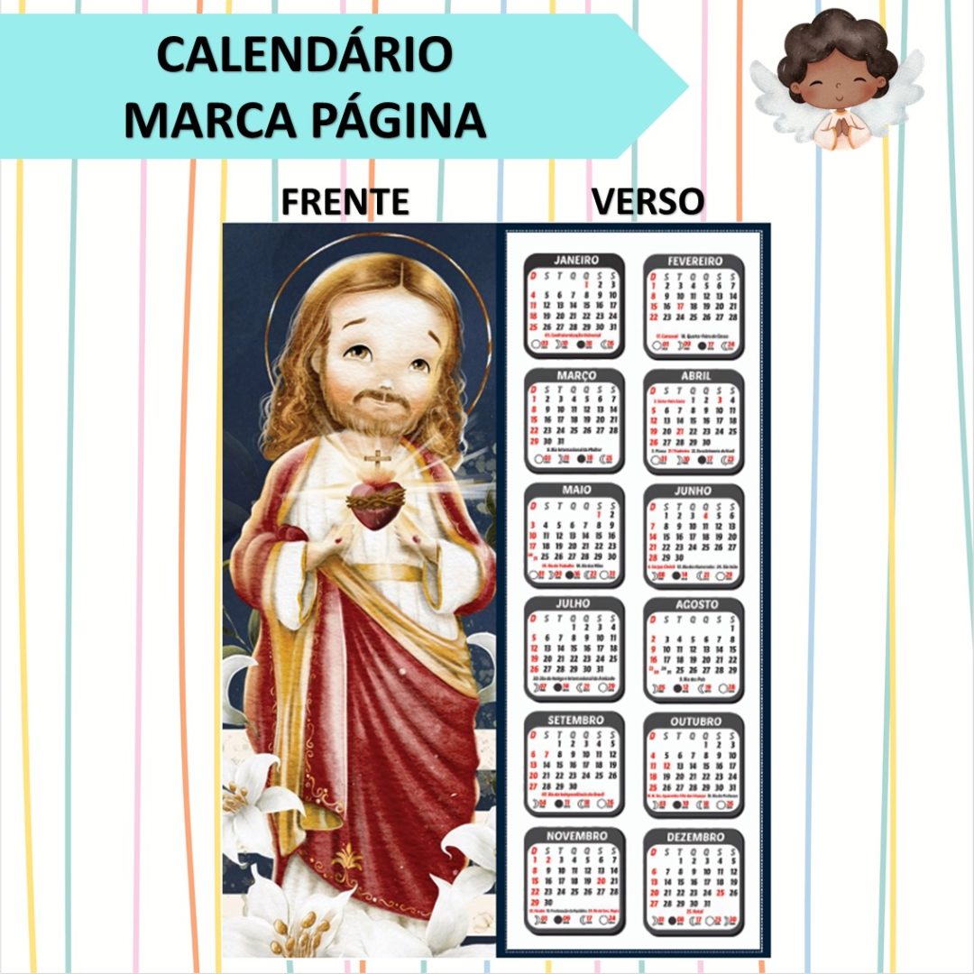 CALENDÁRIO/MARCA PÁGINA SAGRADO CORAÇÃO DE JESUS