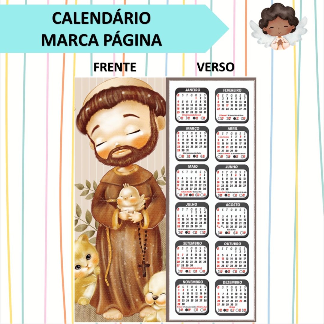 CALENDÁRIO/MARCA PÁGINA SÃO FRANCISCO