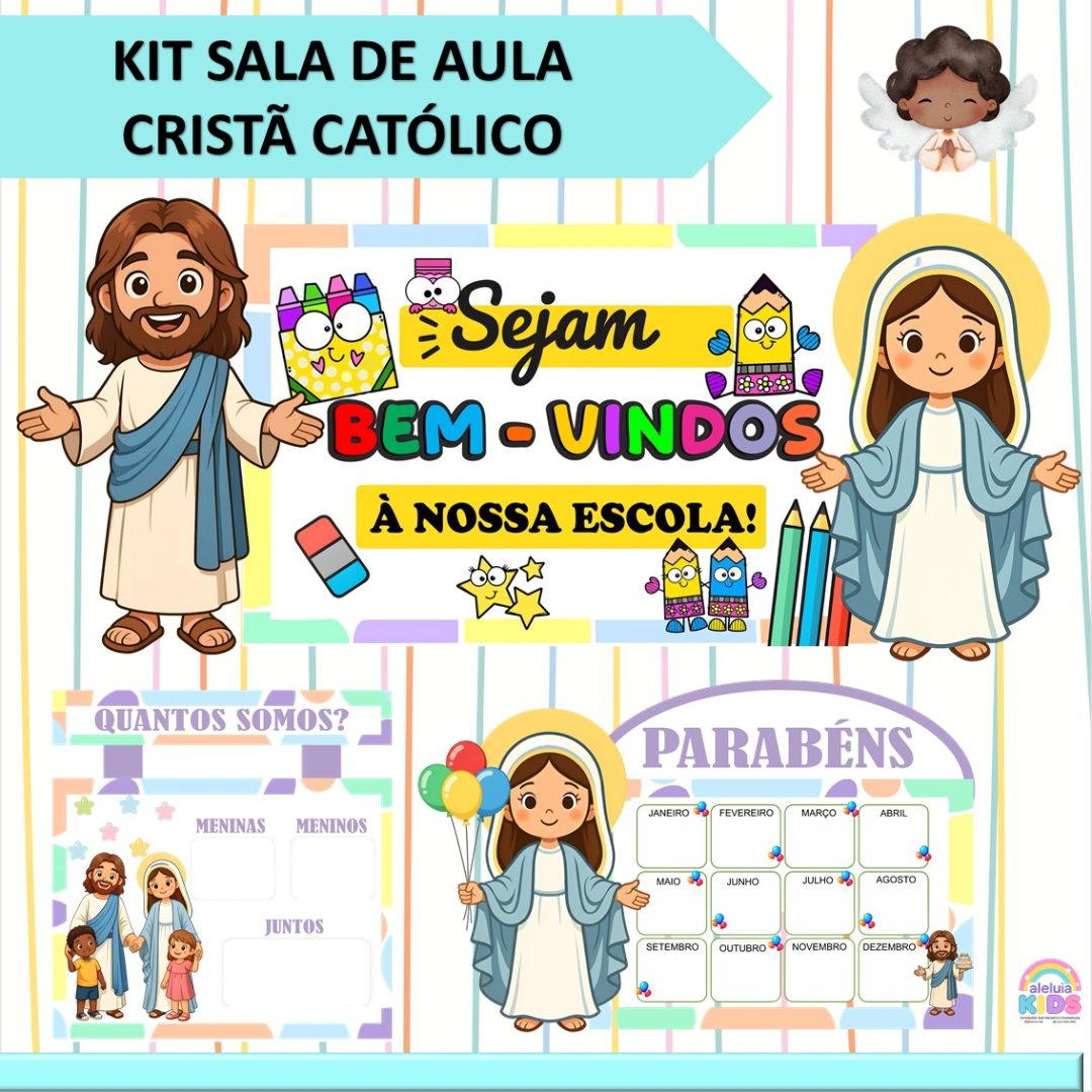 KIT SALA DE AULA CRISTÃ CATÓLICO