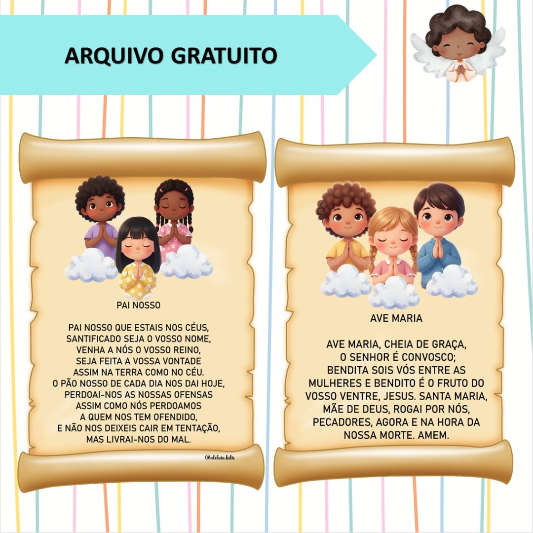 CARTAZES : PAI NOSSO E AVE MARIA