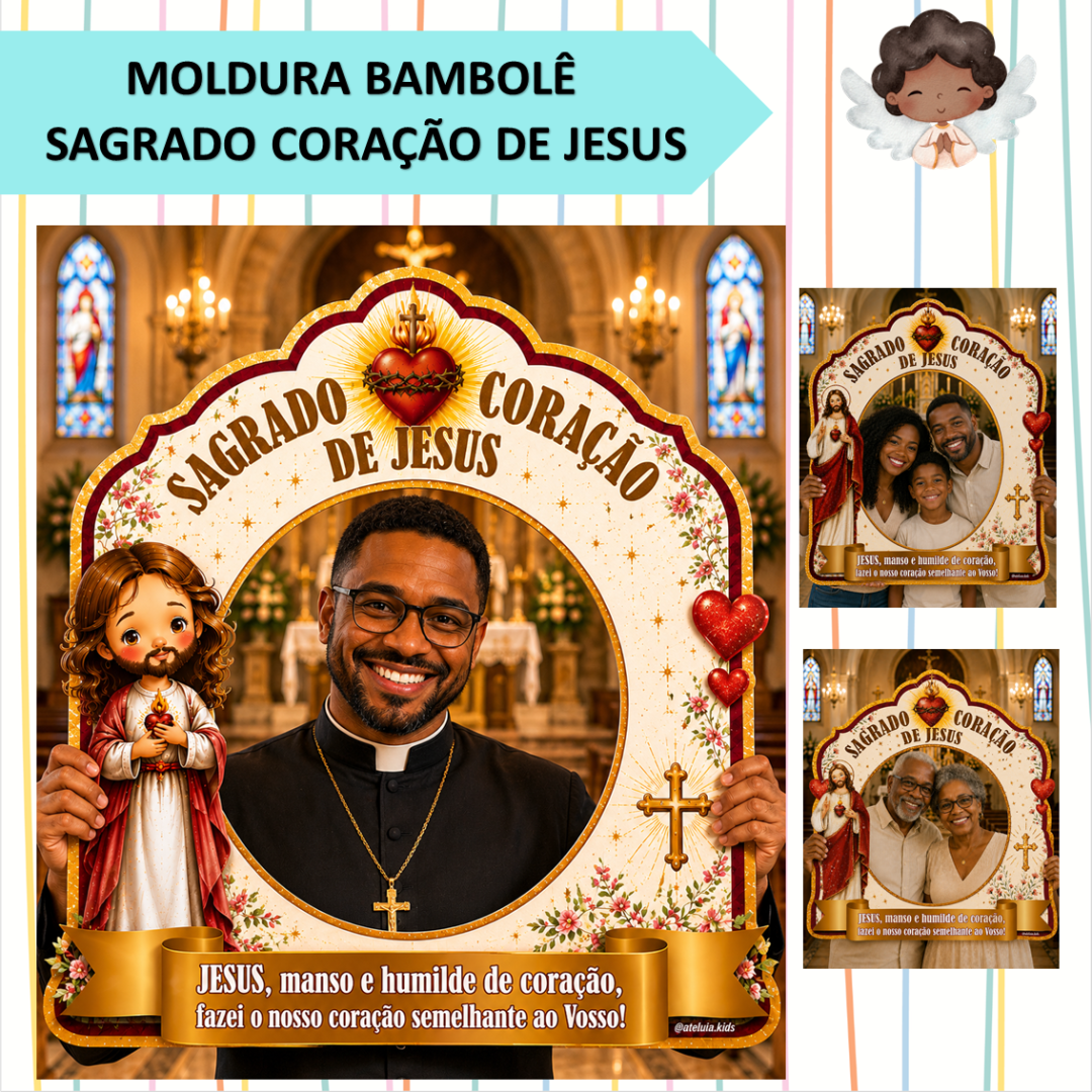 MOLDURA BAMBOLÊ - SAGRADO CORAÇÃO DE JESUS