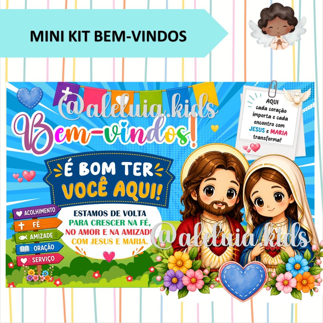 MINI KIT BEM-VINDOS - SAGRADO CORAÇÃO DE JESUS E MARIA