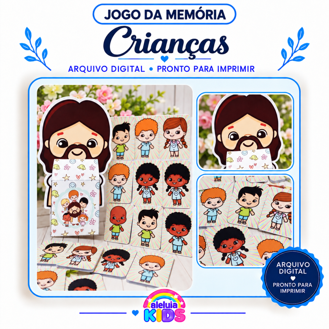 LEMBRANCINHA JOGO DA MEMÓRIA  - JESUS E CRIANÇAS