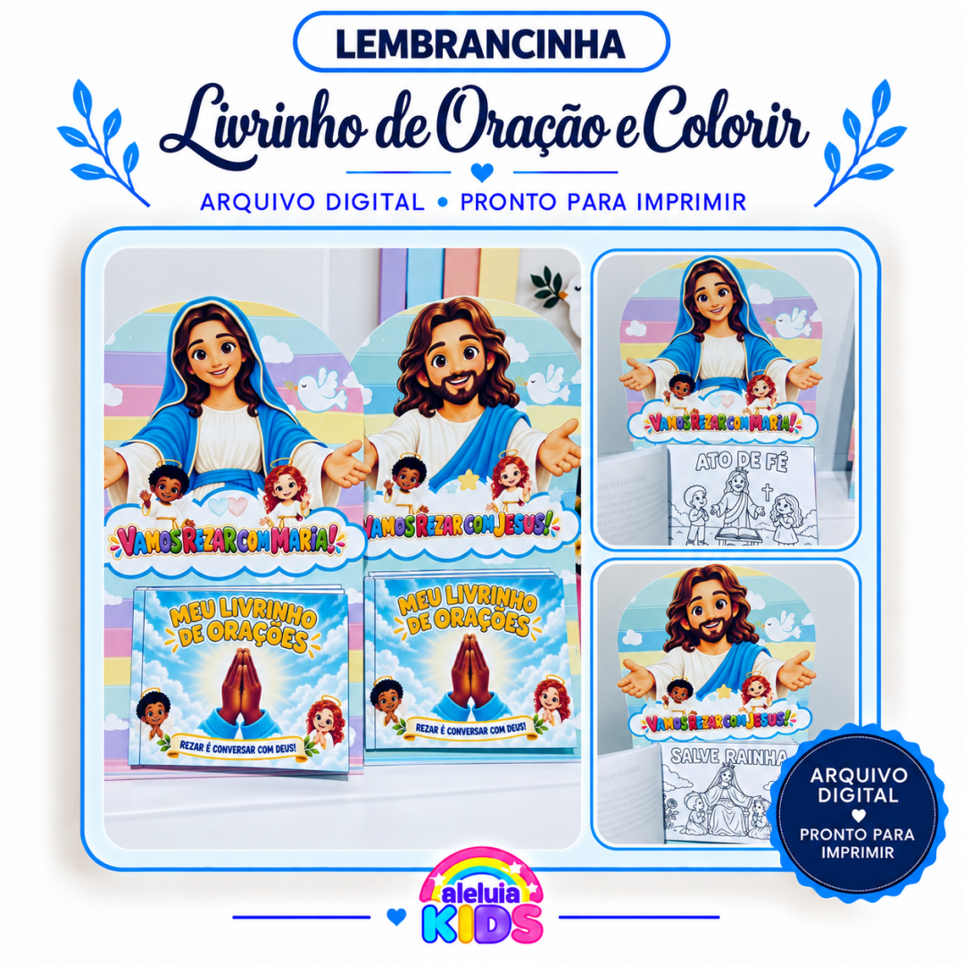LEMBRANCINHA LIVRINHO DE ORAÇÃO E COLORIR