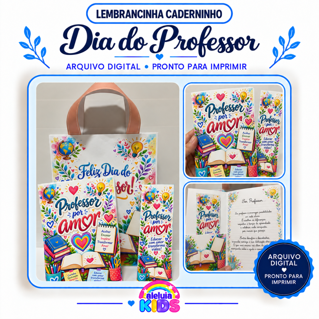 CADERNINHO DIA DO PROFESSOR – PROFESSOR POR AMOR ROSA