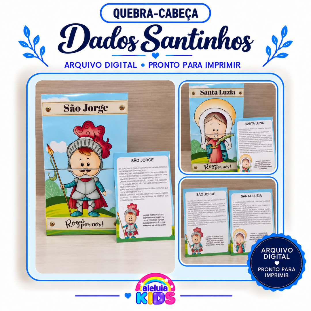 DADO SANTINHOS QUEBRA-CABEÇA