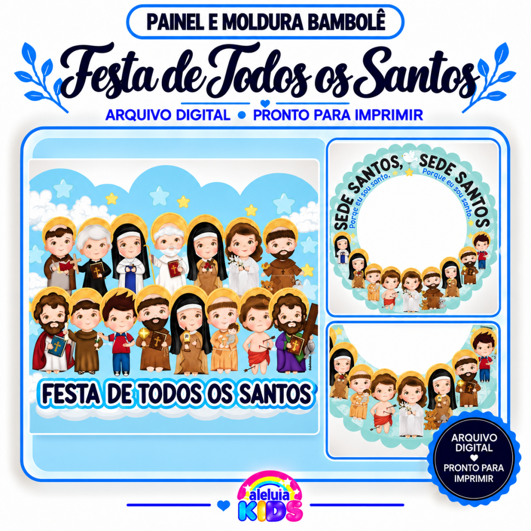 MURAL E MOLDURA PARA BAMBOLÊ - FESTA DE TODOS OS SANTOS